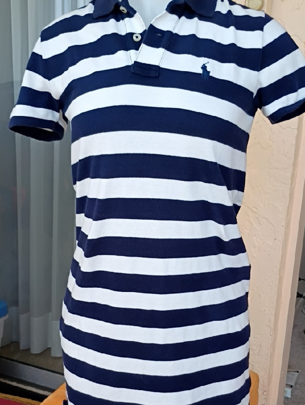 Ralph Lauren Striped Polo Dress with Embroidered Horse Logo